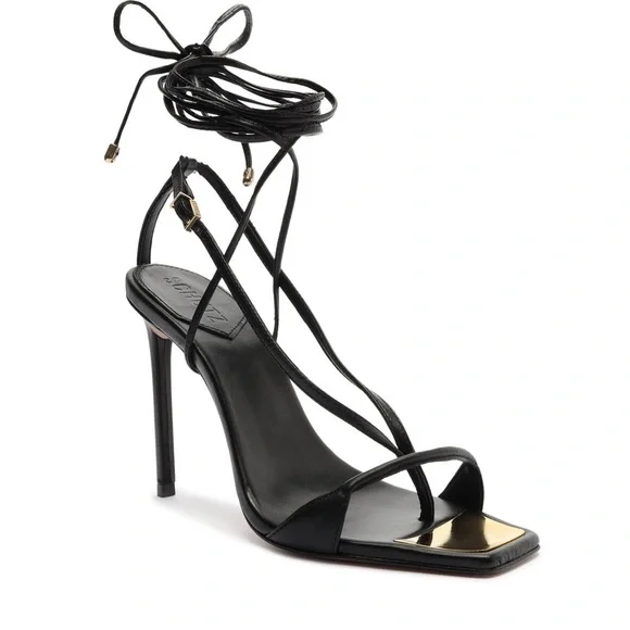 Schutz Vikki Black Strappy Heel - Picture 5 of 7